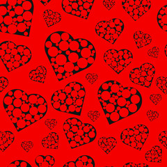 Seamless background with hearts.