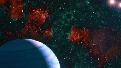 Futuristic abstract space background. Night sky with stars and nebula. Elements of this image...