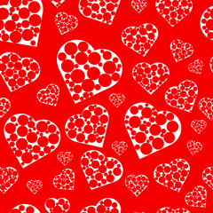Seamless background with hearts.