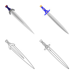 Isolated object of game and armor icon. Set of game and blade vector icon for stock.