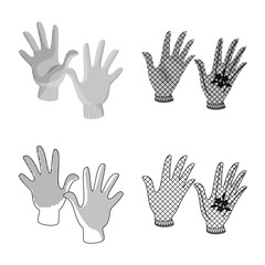 Fototapeta premium Vector illustration of silhouette and safety symbol. Set of silhouette and comfort stock vector illustration.