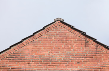 Dach, Rötliche Ziegelsteinmauer, Ziegelsteine, Hintergrund, Deutschland, Europa