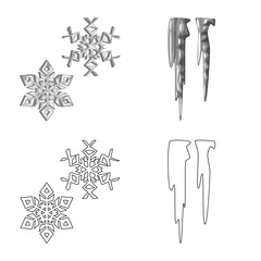 Vector design of texture and frozen symbol. Collection of texture and transparent stock vector illustration.