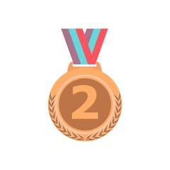 Gold Medal Vector. Golden 1st Place Badge. Sport Game Golden Challenge Award. Red Ribbon. Isolated. Olive Branch. Realistic illustration.