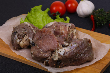 Marinated pork meat ready for coocking