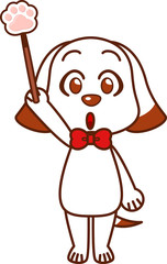 犬の先生（差し棒持って手を挙げる）