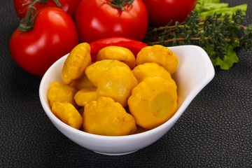 Tasty marinated patisson