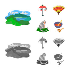 Vector design of and travel sign. Collection of and traditional stock vector illustration.