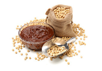 Bean paste on white background
