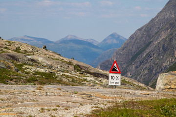 steep hill upwards, road in the mountains