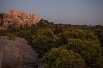 Famous Ancient Acropolis Hill of Athens. Acropolis includes great architecturals,