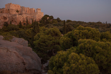 Famous Ancient Acropolis Hill of Athens. Acropolis includes great architecturals,