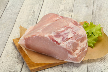 Raw pork meat piece for cooking