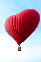 Romantic balloon flight. Aeronautics. Close-up.