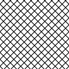 Diagonal checkered pattern of fine lines. Black and White vector illustration. Abstract geometric monochrome texture