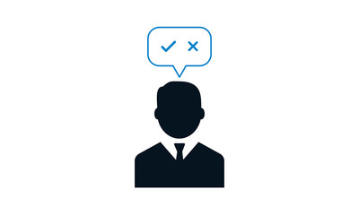 Decision icon for business strategy and planning