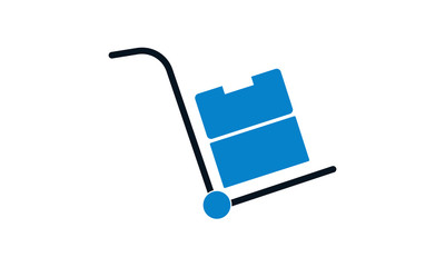 Delivery trolley icon for logistics and transportation concepts