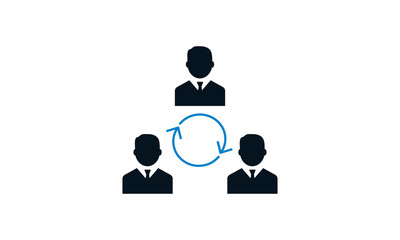 Teamwork communication icon for collaboration and project management