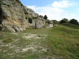 Fototapeta na wymiar Klettern in Hastings auf dem West Hill
