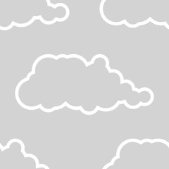seamless abstract pattern with silhouette of cloud