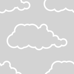 seamless abstract pattern with silhouette of cloud