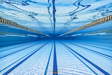 Olympic Swimming pool under water background. - 287184957