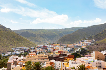 Fototapeta na wymiar La Gomera Aussicht über San Sebastian