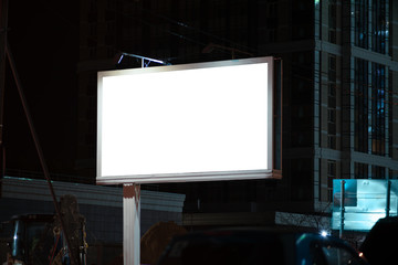 A mockup of a billboard at night