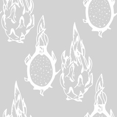 pitaya, pitahaya tropical fruit seamless pattern