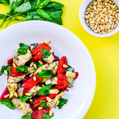 Healthy Roast Red Pepper and Artichoke Salad
