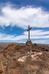 Fototapeta na wymiar La Gomera - Gipfelkreuz der Punta del Cabrito
