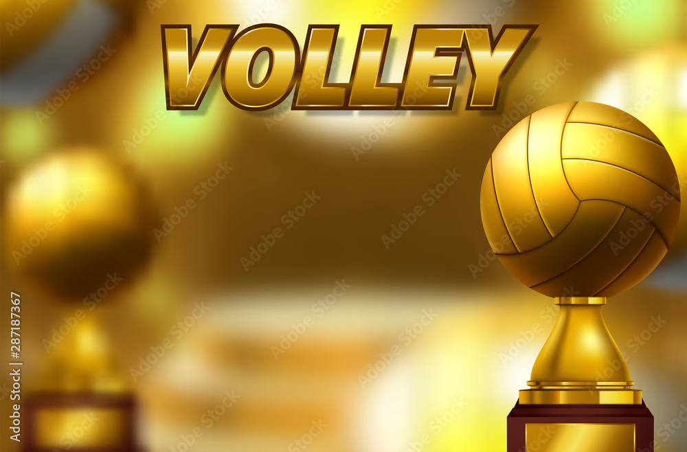 Wall mural volleyball text on an abstract background. vector illustration