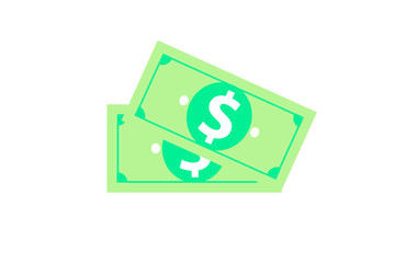 Beautiful of illustration of US dollar banknote on white background.US dollar is main and popular currency of exchange in the world.Investment and saving concept.