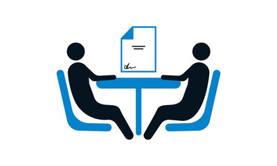 Business agreement icon for contracts and partnership
