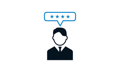 Customer review icon for feedback and rating-related websites