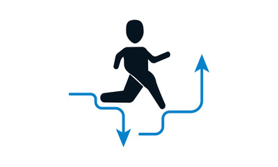 Crisis overcome icon for risk management and problem-solving concepts