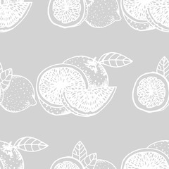 orange, lemon seamless fruit pattern