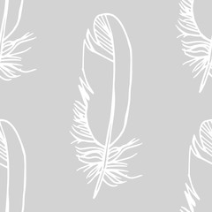 feather seamless pattern hand drawn sketch