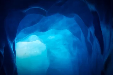 Foto auf Acrylglas blue ice inside a cave under melting rhone glacier © MICHAEL ZECH