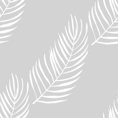 seamless floral pattern tropical palm leaves hand drawn sketch