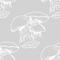 seamless pattern with vegetables mushrooms