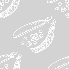 seamless pattern with vegetables green pea