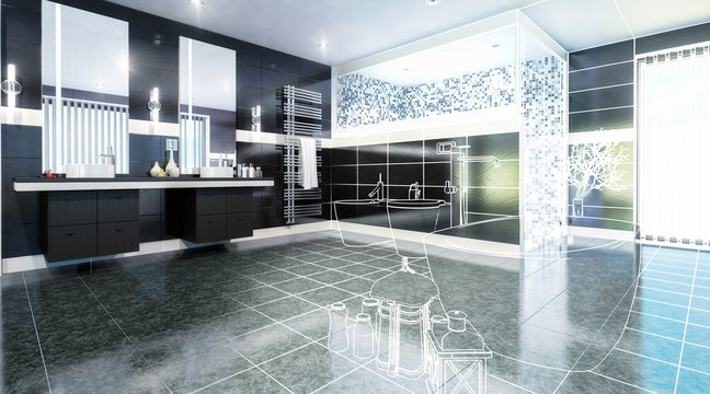 Luxurious Bathroom (CAD) - 3d illustration