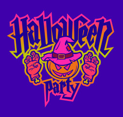 Halloween party logo. Vector illustration