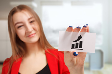 Business, technology, internet and networking concept. Young entrepreneur showing keyword: