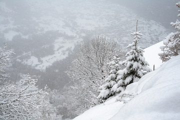Heavy snow in the mountains