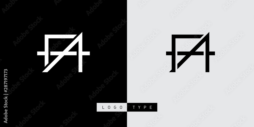Poster a and f initial logo. af initial monogram logotype. fa - vector design element or icon.