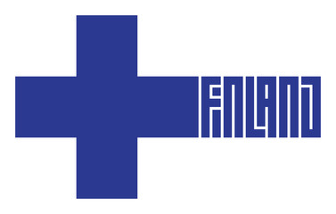 Fototapeta premium Welcome to Finland. Original print for t-shirt with the element of the Finnish flag.