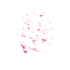 Fototapeta premium Watercolor red drops isolated on a white background.