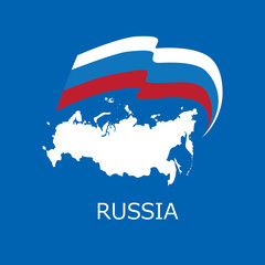 Vector logo with symbols of Russia, Russian